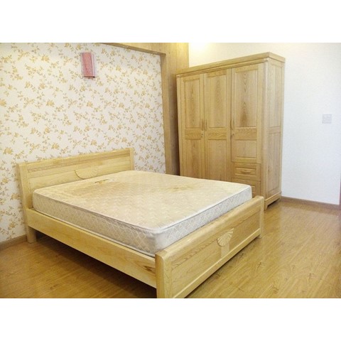 Giường gỗ sồi nga 1m6